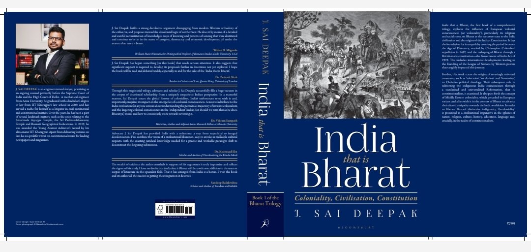 Sai Deepak J 1 Happy To Share The Final Cover Of My Book India That Is Bharat Coloniality Civilisation Constitution This Includes The Brief Outline Of The Book And