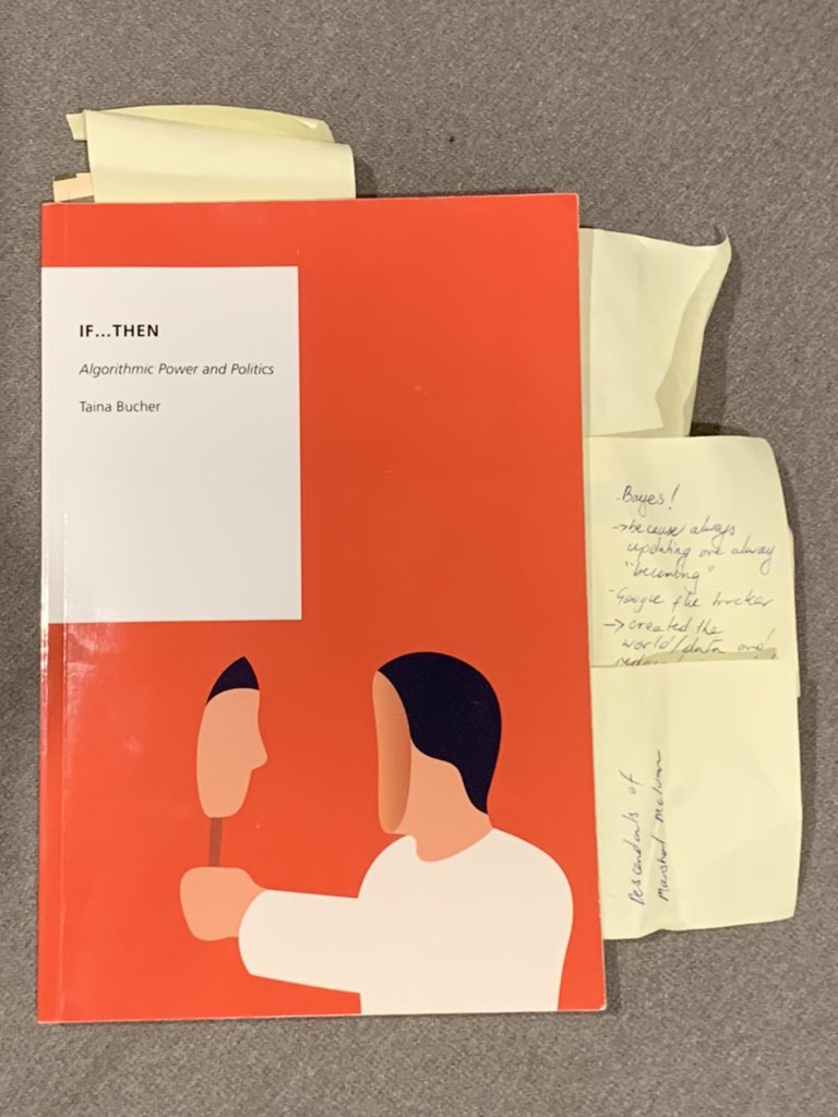 From Thomas Bayes to Jean Baudrillard, If...then by <a href="/tainab/">Taina Bucher</a> traverses the technical and political aspects of artificial intelligence with grace and insight. This is one of my favourite books yet from the <a href="/AICollaborative/">AI Collaborative Network</a> #aiethics #bookclub. Join us: github.com/ofchurches/AI_….