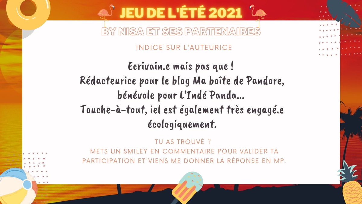 NisaLectures's tweet photo. #jeudelete2021 - #extrait3 : 1er indice ! Non genré pour ne pas te mâcher le travail quand même 😉
Pour t'aider, je te conseille de parcourir les RS de mes partenaires 😇
L'extrait est épinglé &amp; les règles détaillées sont ici : https://t.co/9hMyJXjNng
Bonne chance 🍀 https://t.co/kWqDVvM8BN