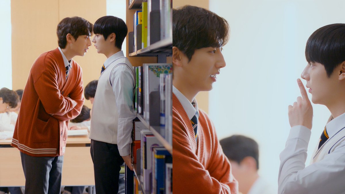 둘이서 뭘 그렇게 속닥이는 거야? ∩(´∀｀∩) 내일 오후 6시! #새빛남고학생회 7화 공개 👉 http://wcha.it/3wtFMTn #LightOnMe #왓챠 #BL #Kdrama #이세온 #최찬이...