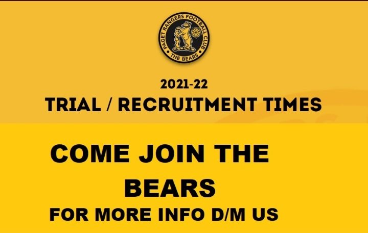 16-18 yrs (Year 11 Leavers) Paget Rangers Academy Trial on Thursday 22nd July, 11am-1pm at North Birmingham Academy, B44 0HF

More info in the following tweet as well as contacting Steve Walker on 07891508177