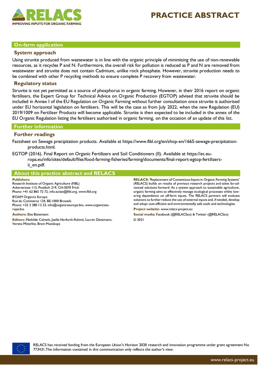 Ecovalia's tweet image. 📣 ¿Quieres saber más sobre cuáles pueden ser las alternativas al fósforo en #AgriculturaEcologica⁉ 
📍 Consulta la nueva guía de recomendaciones practicas del proyecto @RELACSeu #PracticeAbstracts.
✅ Más info: bit.ly/3eyLgoP
 
@OrganicsEurope #H2020 #Horizon2020