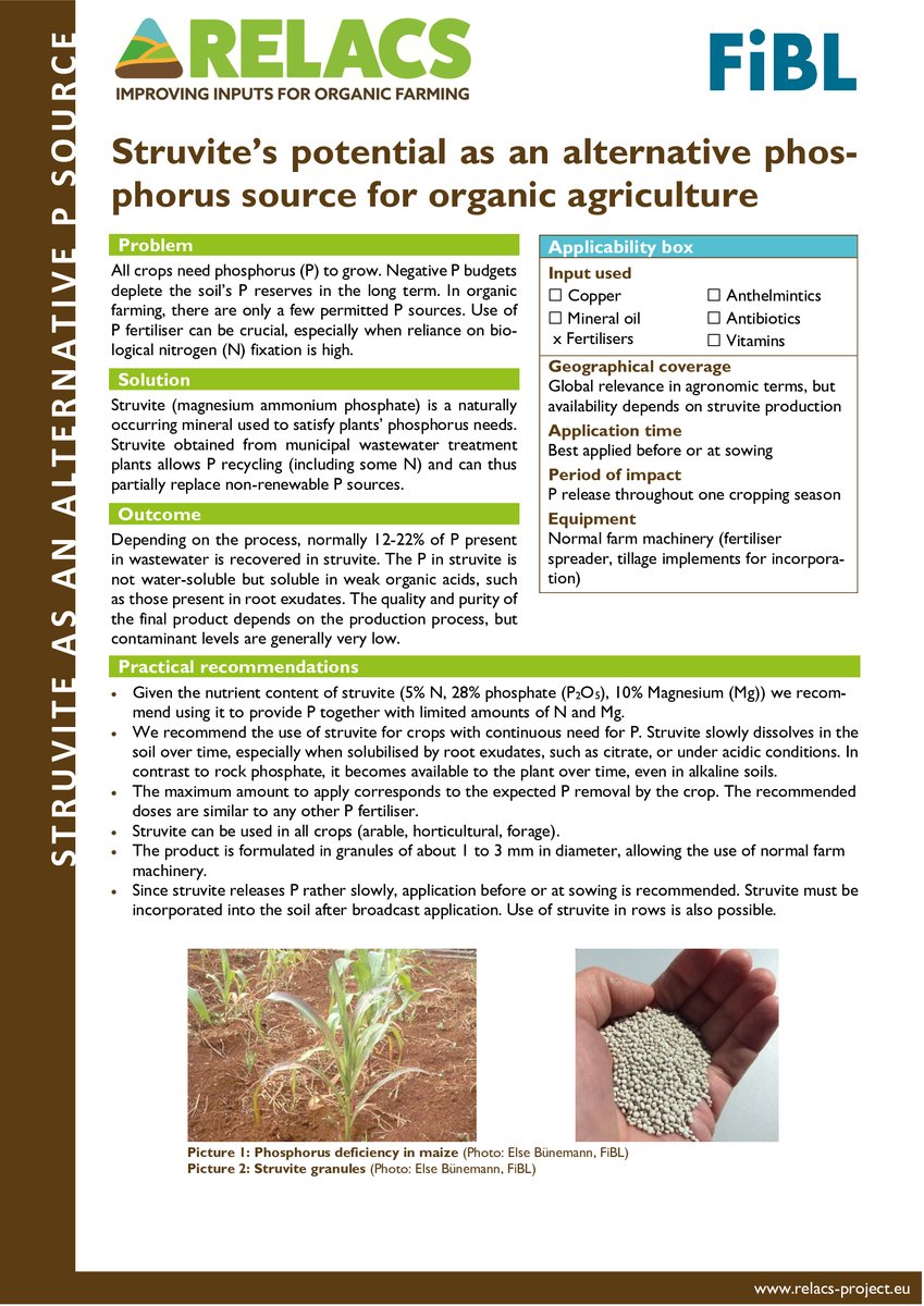 Ecovalia's tweet image. 📣 ¿Quieres saber más sobre cuáles pueden ser las alternativas al fósforo en #AgriculturaEcologica⁉ 
📍 Consulta la nueva guía de recomendaciones practicas del proyecto @RELACSeu #PracticeAbstracts.
✅ Más info: bit.ly/3eyLgoP
 
@OrganicsEurope #H2020 #Horizon2020