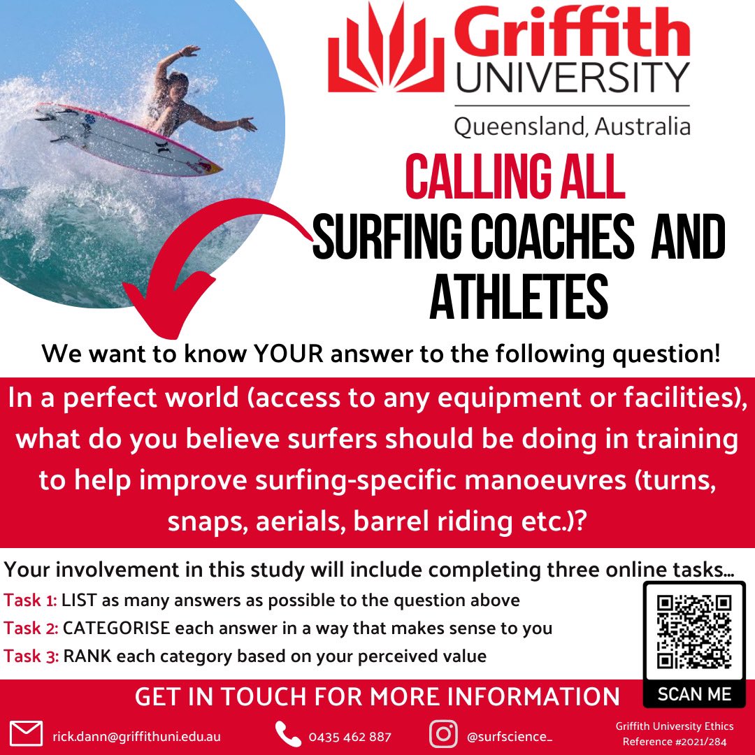 Steven Duhig (@duhigs) on Twitter photo If you surf or coach surfers we’d love to hear your thoughts on the 👇 question - get in contact with <a href="/RickyDann7/">Ricky Dann</a> <a href="/Griffith_Uni/">Griffith University</a> If you surf or coach surfers we’d love to hear your thoughts on the 👇 question - get in contact with <a href="/RickyDann7/">Ricky Dann</a> <a href="/Griffith_Uni/">Griffith University</a>