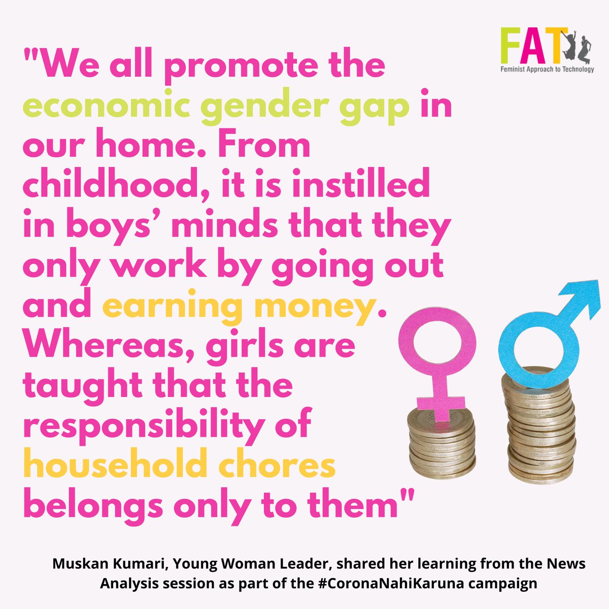 fattechy's tweet image. #GenderGapIndex 2021 ranked India at 140 out of the 156 countries in the widening gap of gender inequality ratio. Rupali Rani, one of our campaign coordinators shared the findings of Gender Gap Index 2021 by #WorldEconomicForum in our #CoronaNahiKaruna campaign session.