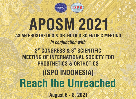 ISPO_int's tweet photo. Do not miss the Asian #Prosthetic and #Orthotic Scientific Meeting that will take place 6-8th of August 2021 virtually. The theme will be "Reach the Unreached"
👉🏻View the full scientific programme here: https://t.co/wuXK7STa5V
👉🏻 More on: https://t.co/wJmQk1toJ0
#APOSM https://t.co/1W3wSDL4an