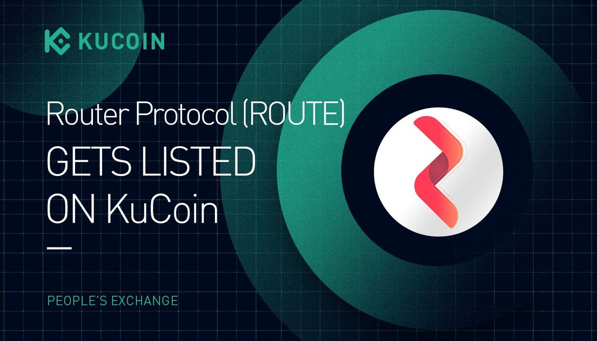 kucoincom's tweet photo. ๐ข NEW LISTING
@routerprotocol $ROUTE Gets Listed on #KuCoin!
๐ธPair: ROUTE/USDT
๐ธDeposit: now open (supported network: ERC-20)
๐ธTrading: 10:00 on July 20, 2021 (UTC)
๐ธWithdrawal: 10:00 on July 21, 2021 (UTC)
Details: https://t.co/cCRNvreII5 https://t.co/0oED9i31uo