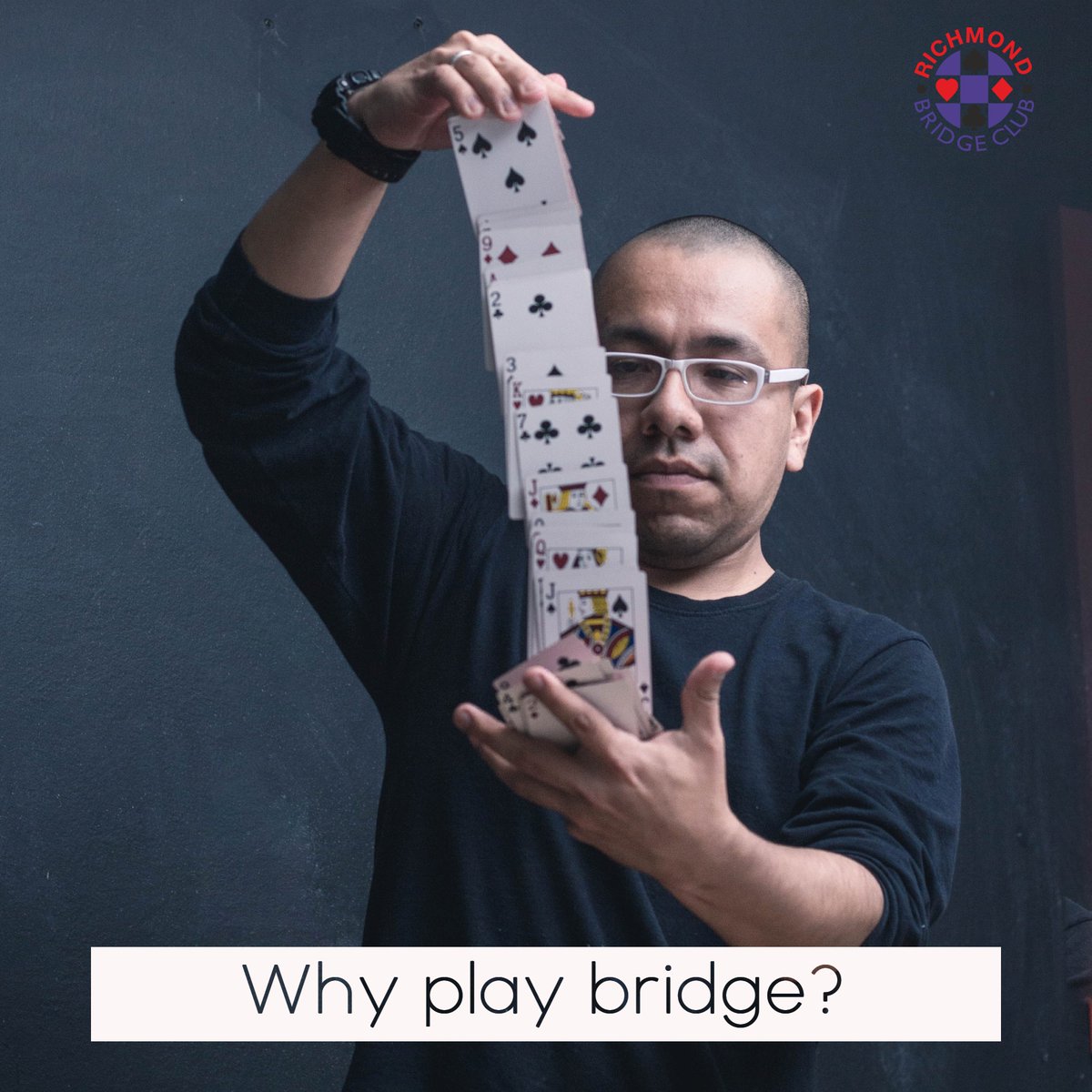 RichmondBridge5's tweet photo. After a challenging year, the need for community participation, social interaction, healthy competition &amp; stimulating the mind is stronger than ever - that is why it is a fantastic time to delve into the world of bridge! Here are the top three benefits of playing with RBC👇 https://t.co/VomWN8nrak