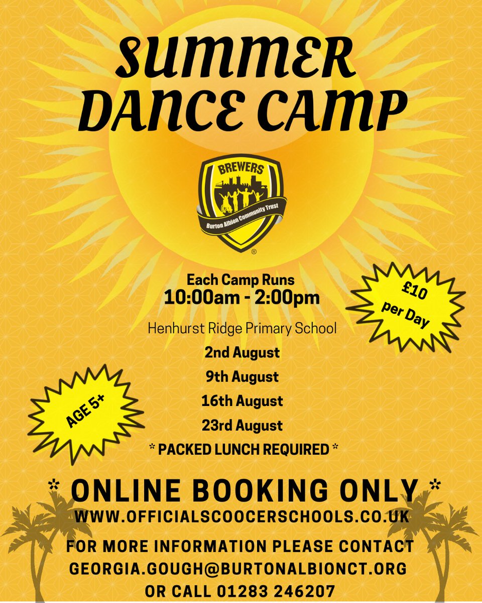 BurtonAlbionCT's tweet photo. 💃💛 SUMMER DANCE CAMP

Check out the details of our Summer Dance Camp that starts on August 2nd! 

To book your child's place click here 
👇
https://t.co/DgRCep1los

For more information on the Summer Dance Camps you can email

📧 georgia.gough@burtonalbionct.org https://t.co/0ggjqPOUhk