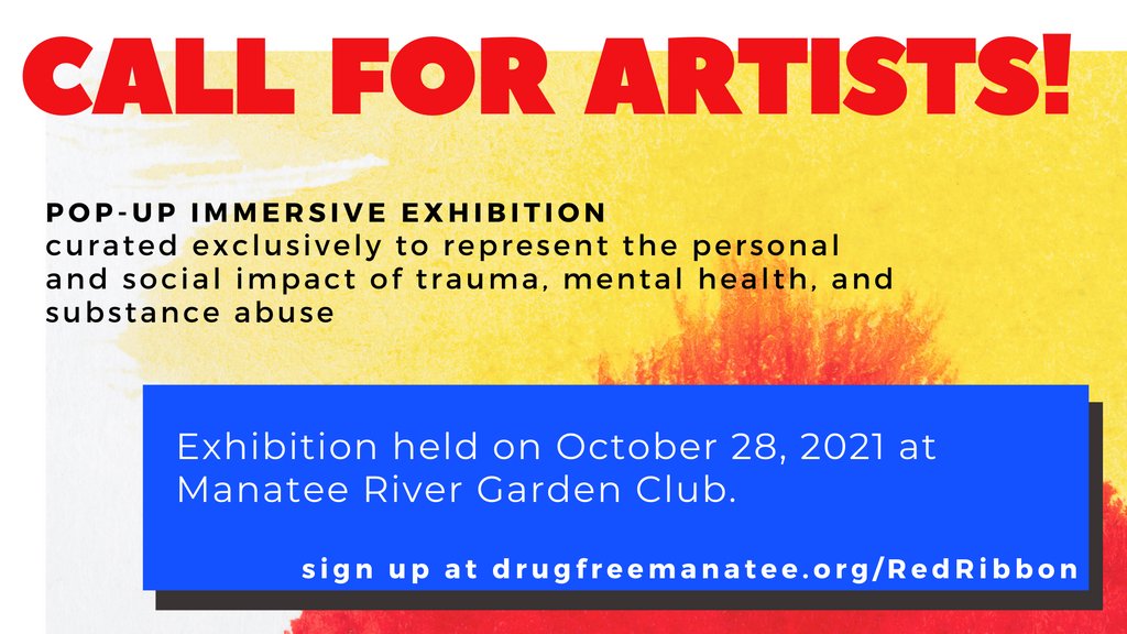 Calling all artists in Manatee County! 

We're looking for artists to submit work for a special exhibition this October, curated to represent the personal and social impact of substance abuse. 

Want to showcase your work? Sign up with this link!
form.jotform.com/211365457878064