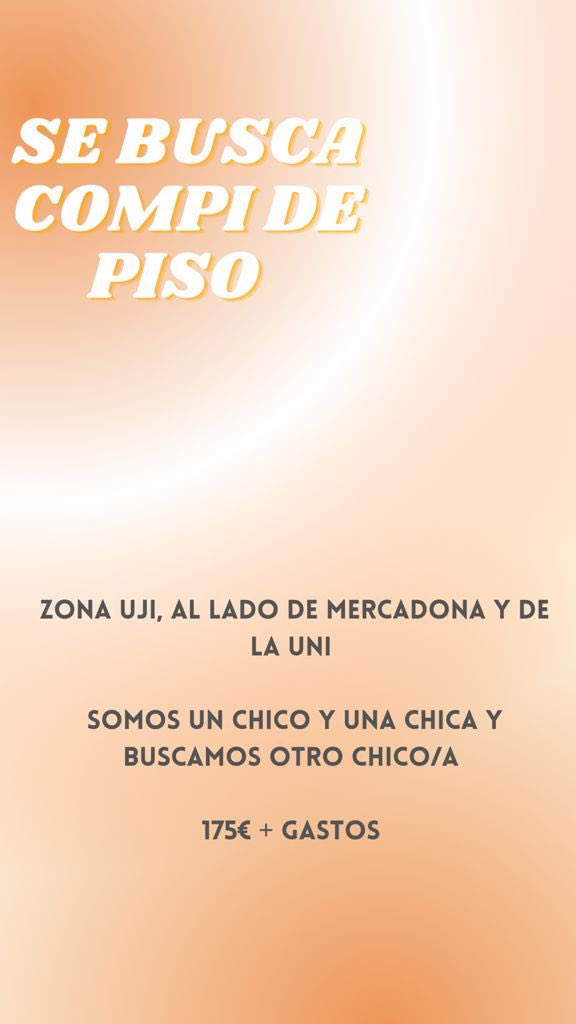 Piso en Castellón🏡 #queydondeestudiar21 (se agradece la difusión)