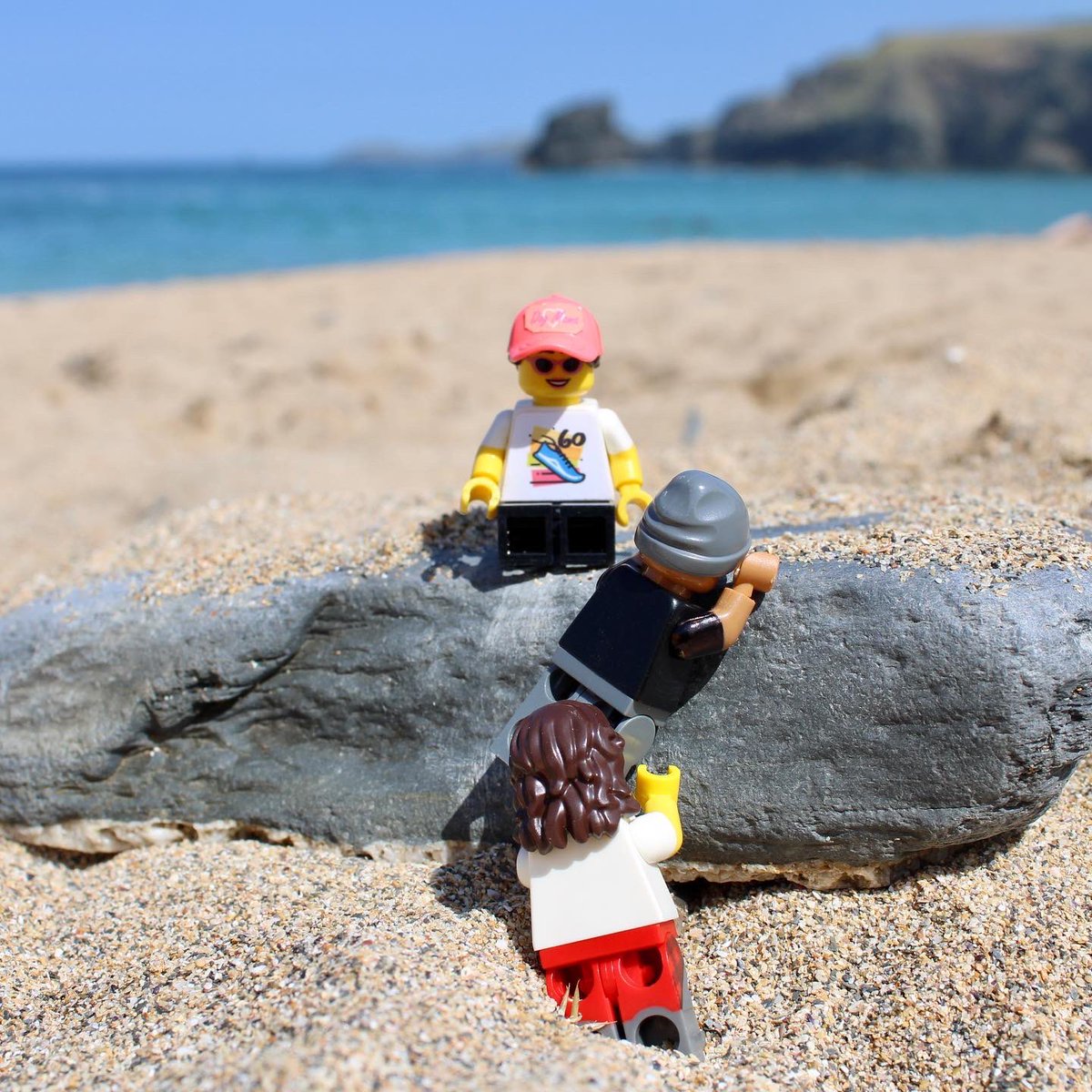 OperationSpark2's tweet photo. Lego Tom, Lego Han and Lego Jules got some sun soaked steps in for @kanpehaiti this weekend. They’re living their best Lego lives!! #WalkForKanpe #Cornwall https://t.co/1QqYNLdU1f