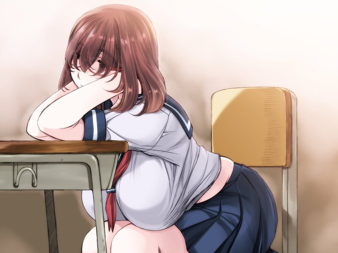 #過去絵を投げて絵を描いた気になろうキャンペーン 
過去絵の地味子さん 