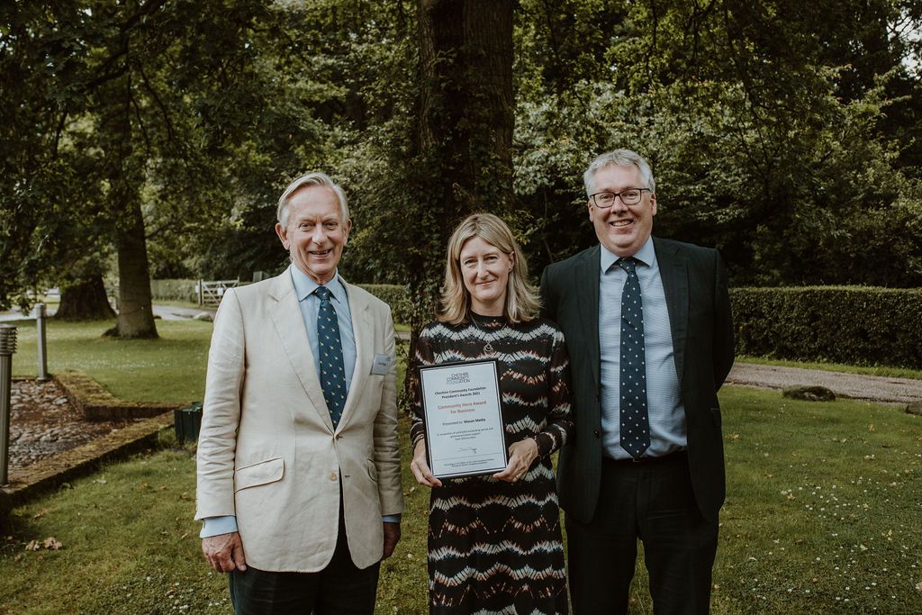 CheshireCF's tweet photo. Mason Media have provided PR support to Cheshire Community Foundation for many years, and Nick has been a wonderful trustee to CCF, giving his time and expertise as well as spreading the word about our work across the county. Nick and Lucy Mason, Community Hero award winners!🎉 https://t.co/jly2G0JkgM