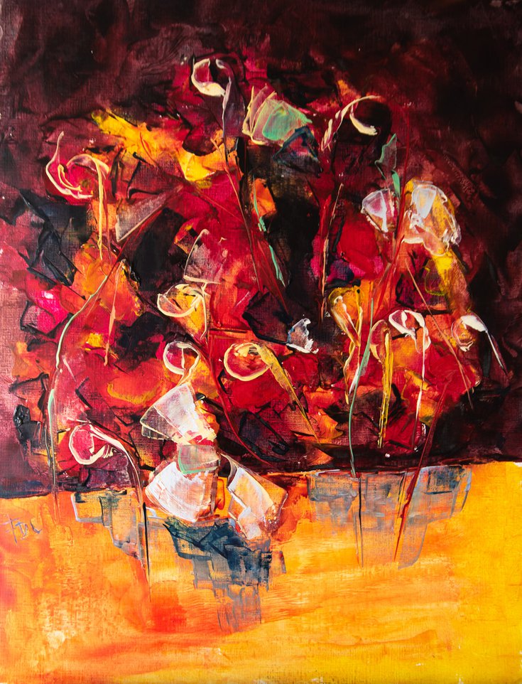 Bouquet rouge by @franca64120 #oil #painting #art artf.in/wWiQDA <a href="/artfinder/">Artfinder</a>