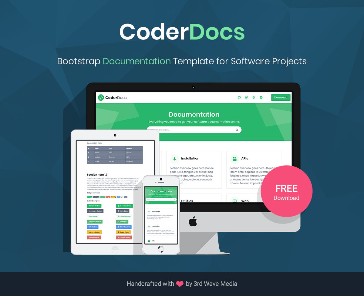 3rdwave_themes's tweet photo. 🚀 Our popular FREE documentation template CoderDocs has been updated to #Bootstrap5 stable. 

👉[Download Now] - https://t.co/fgKOzSvvUO

#developer #freetemplates #Bootstraptemplate #coder #devtools #softwareengineering  #startuptemplate #startups #developers https://t.co/BOeP077xMH