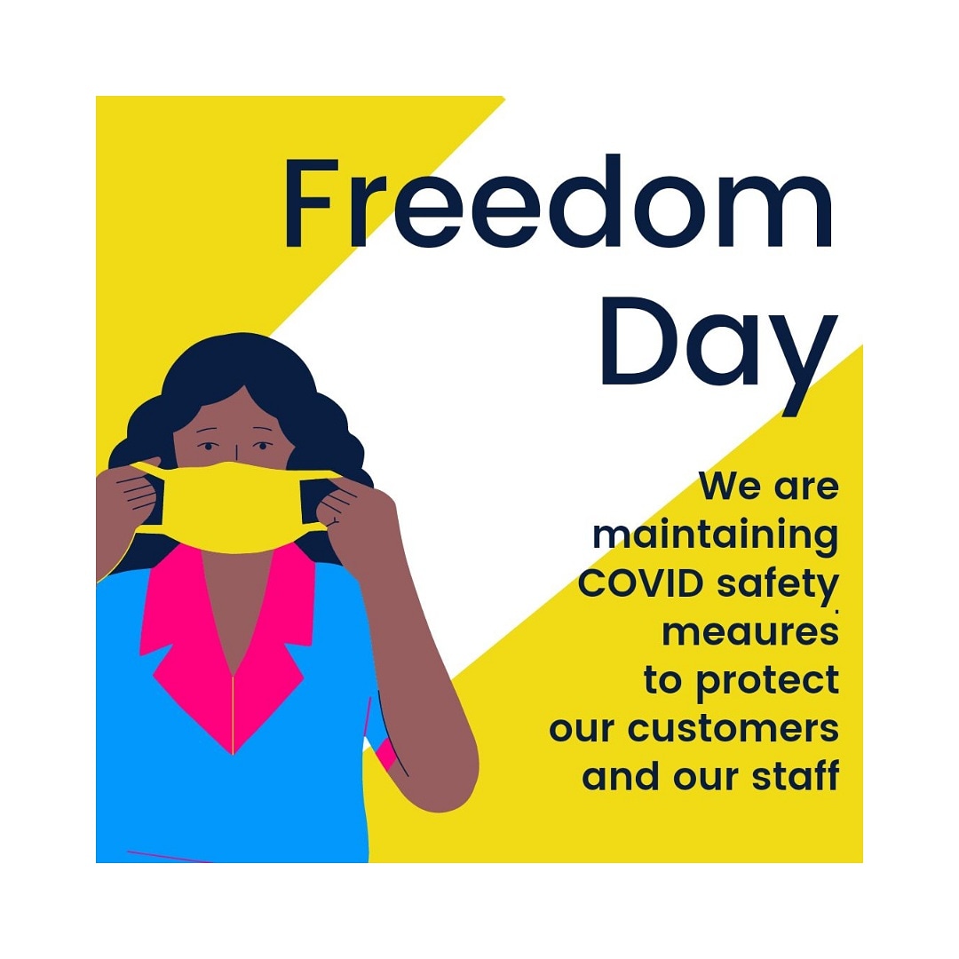While most COVID restrictions are being lifted today we will be maintaining our COVID safety meaures to protect our customers and our staff. We're asking customers to wear a mask when visiting the store (we can provide one if you don't have one) 
#letskeepeveryonesafe