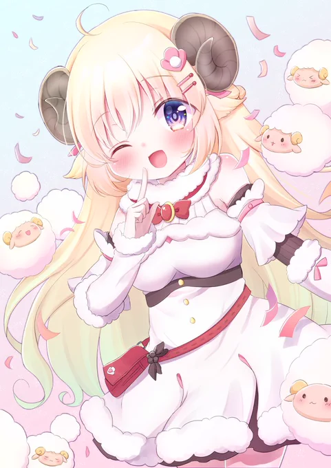 わためぇ100万人達成おめでとう🥳🎊🎉
#つのまきあーと 