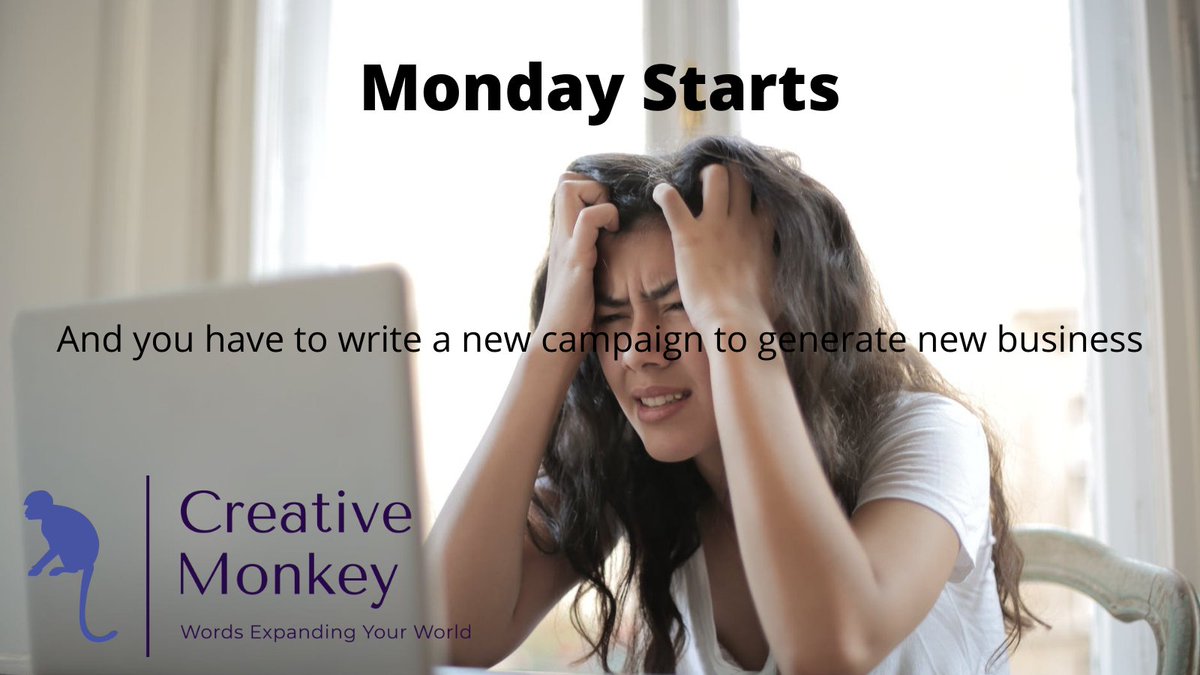 DavidDowns68's tweet image. When you are busy with existing business but you have to write a campaign for new clients... Where can you turn to? #CreativeMonkey #Copywriter #ContentWriter