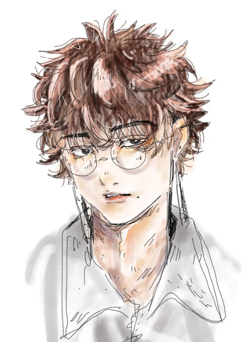 眼鏡男子のtwitterイラスト検索結果 古い順