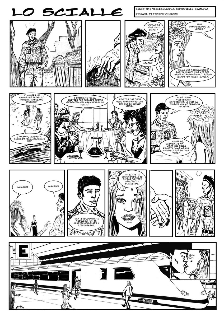 ConcorsiFumetti's tweet image. Altra opera per il Concorso Settimanale sceneggiata da 𝗚𝗶𝗮𝗻𝗹𝘂𝗰𝗮 𝗧𝗼𝗿𝘁𝗼𝗿𝗶𝗲𝗹𝗹𝗼 e disegnata da 𝗩𝗶𝗻𝗰𝗲𝗻𝘇𝗼 𝗗𝗶 𝗙𝗶𝗹𝗶𝗽𝗽𝗼 in arte 𝗩𝗜𝗡𝗖𝗘: "𝗟𝗢 𝗦𝗖𝗜𝗔𝗟𝗟𝗘".