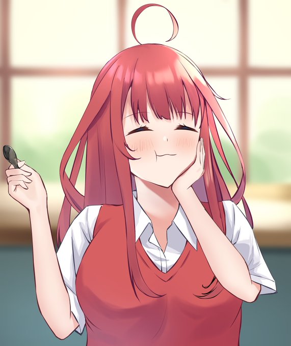 ほめてれさんがTwitterに投稿した中野五月(五等分の花嫁)のイラスト。