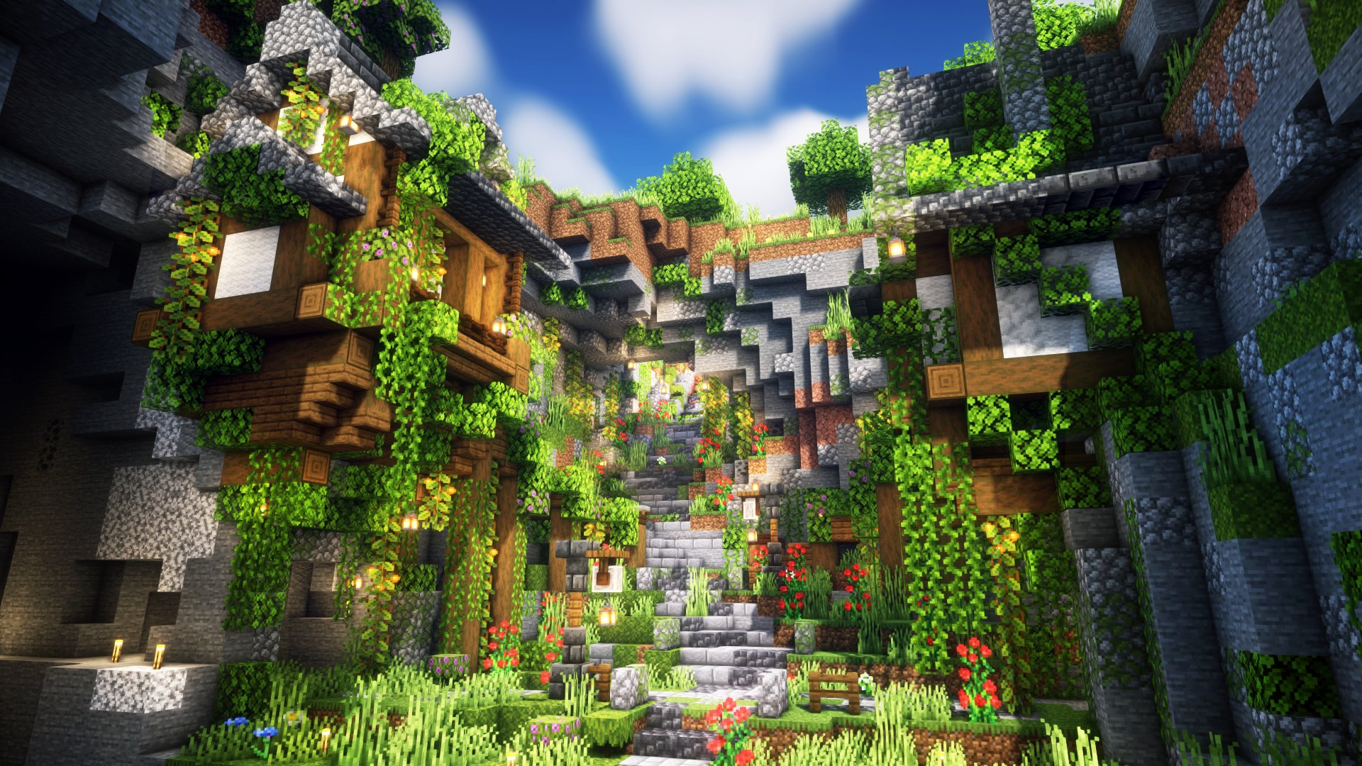 Twitter 上的 鶴太郎 マイクラ建築 渓谷クラフト進捗です 雰囲気いい街になってきたね T Co Nynlfxzort Twitter