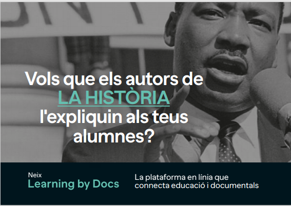 DocsBarcelona's tweet photo. Sou educadors i busqueu formes més creatives per connectar amb el vostre alumnat? 👩🏫
Fins el 31 de juliol podeu provar, de forma gratuïta, la plataforma #LearningByDocs.
Accediu-hi amb el codi: PLATAFORMADOCS. ➡️https://t.co/LZE6Ss3SPo https://t.co/k4z5zUWWa6