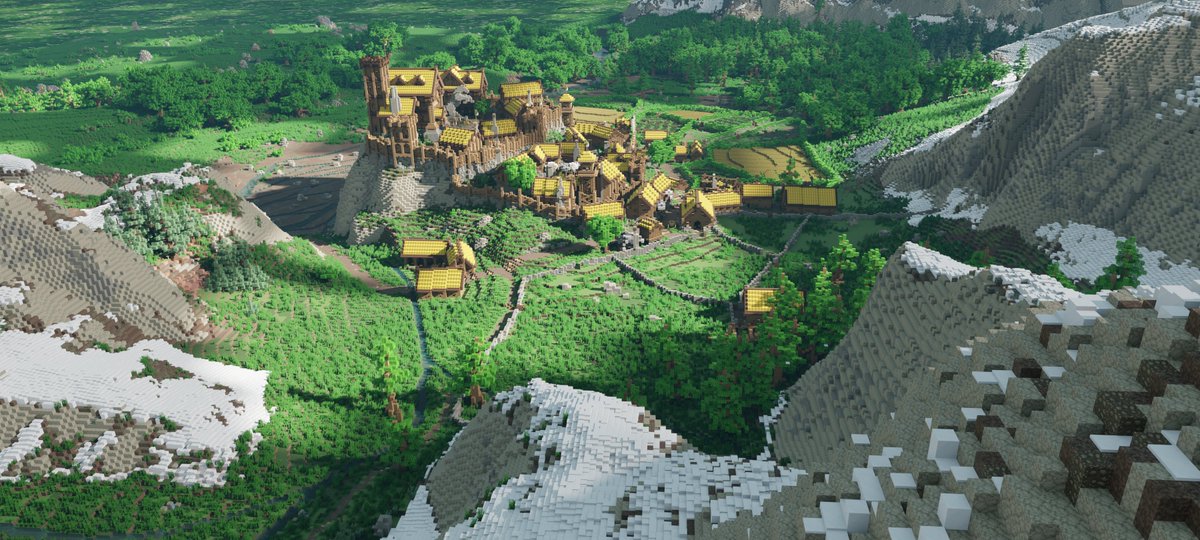 Enoshade_'s tweet image. Grimslade, a Rohirric town made with @EpicQuestz