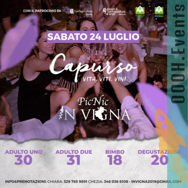 Spettacoli_OOOH's tweet photo. Pic Nic In Vigna Sotto le Stelle sabato 24 luglio in Valpantena!
Acquista il tuo cestino su https://t.co/tBwtVJmNMu, non esitare o resterai senza!
https://t.co/I48VReRyYq
#OOOHEvents #InVigna #PicNIc #24luglio #CapursoWine #winelover #estate #serate #musica #Valpantena #wine https://t.co/ZS1kuBkPOY
