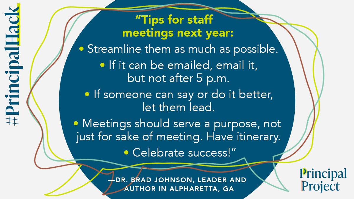 Principal Project (@principalproj) on Twitter photo What's the No. 1 piece of advice you'd give a new school leader about leading staff meetings?
(#PrincipalHack via leader <a href="/DrBradJohnson/">ππ«ππ ππ¨π‘π§π¬π¨π§</a>) What's the No. 1 piece of advice you'd give a new school leader about leading staff meetings?
(#PrincipalHack via leader <a href="/DrBradJohnson/">ππ«ππ ππ¨π‘π§π¬π¨π§</a>)