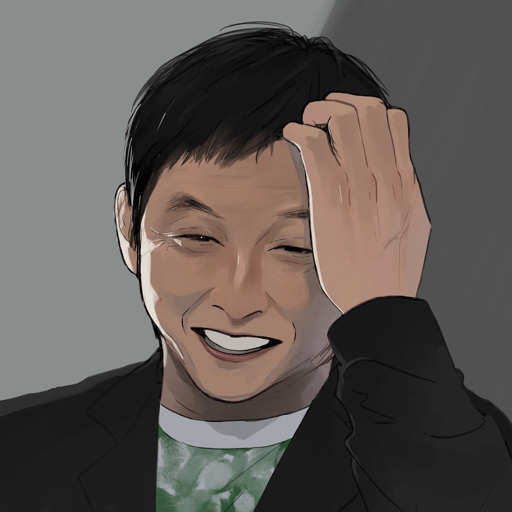 こちらはさんまさん かっこつけないというかっこよさ ここ おでこに 貼って 凪のイラスト こちらはさんまさん かっこつけないというかっこよさ ここ おでこに 貼って 凪のイラスト