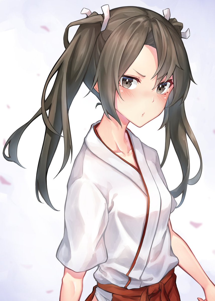 zuikaku (kancolle) 1girl solo japanese clothes long hair twintails skirt hakama  illustration images