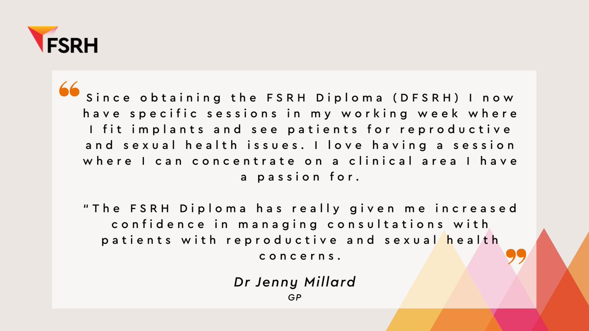 Our redesigned Diploma is open to all healthcare professionals working in the UK and Ireland, who want to improve their knowledge and skills in #SRH and contraceptive choices. 

👉 Find out more and apply for our Diploma here: 
ow.ly/cfos50FyYws

#SexualReproductiveHealth