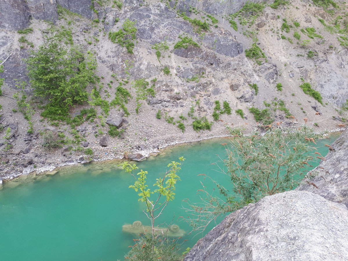 The 'Blue lagoon' in Stourport. Not so much an exotic caribean retreat, more a cold, rubbish filled quarry with cars at the bottom &amp; caustic 200ft deep lime filled pools for good measure. Needless to say that swimming here is dangerous &amp; completely unpredictable. Please don't. AS