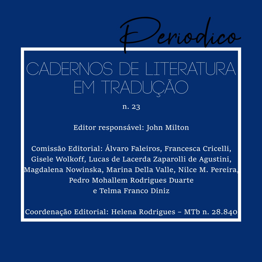 ppgelli_usp's tweet photo. DICA DO DIA: O mais novo número da Cadernos de Literatura em Tradução, que traz artigos interessantíssimos da área!

Confiram no link: https://t.co/3USJw0YOFK https://t.co/Cl3oe5FpYd