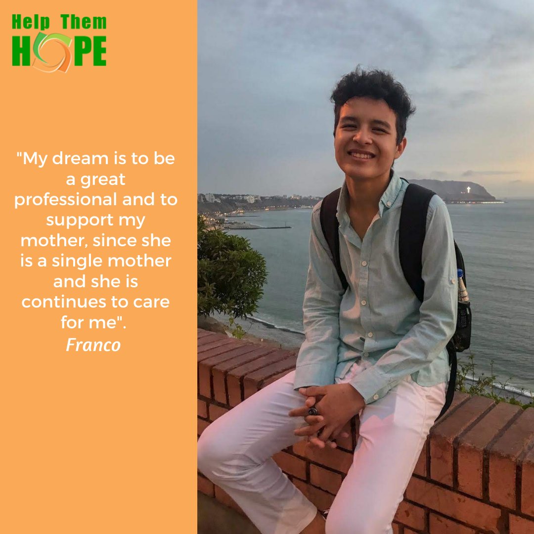 HelpThemHope's tweet image. Franco studies Business Administration 📚 He is on the right track to achieve his dreams 🙌🏻
Franco estudia Administración de Empresas 📚Va por buen camino para alcanzar sus sueños 🙌🏻
#HelpThemHOPE #HOPEScholarship #Dreams #Scholarship #Peru #BecaHOPE #Beca #HOPE