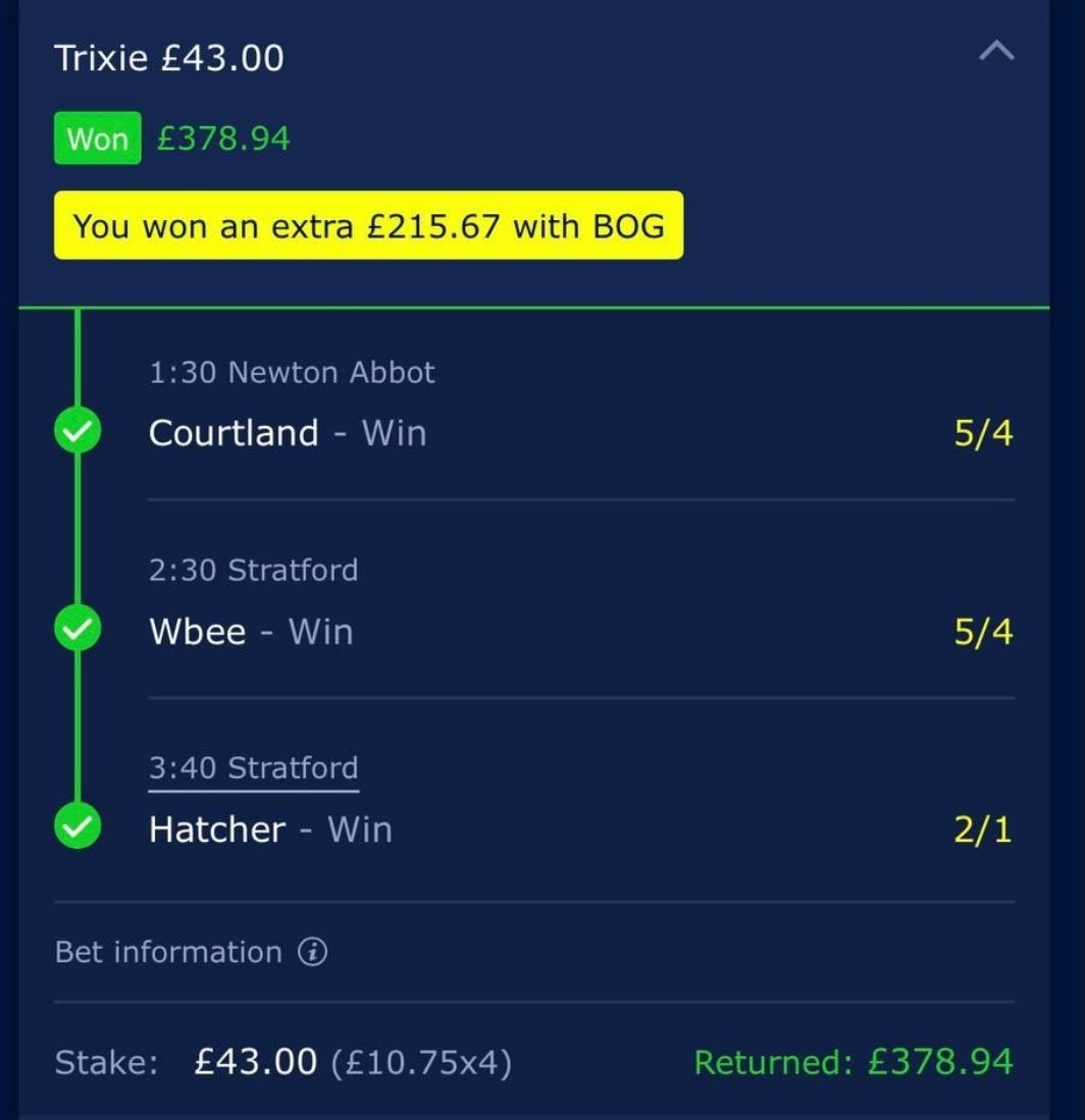 TipMan_Crypto's tweet photo. Amazing weekend with loads of booms and huge profit on the horses and esports.
Goodwood is round the corner so come increase your pot in plenty of time for the racing.
50% off your first month.
#tipman #GamblingTwitter #bettingtips #bettingtwitter https://t.co/9yOfXlAQu7