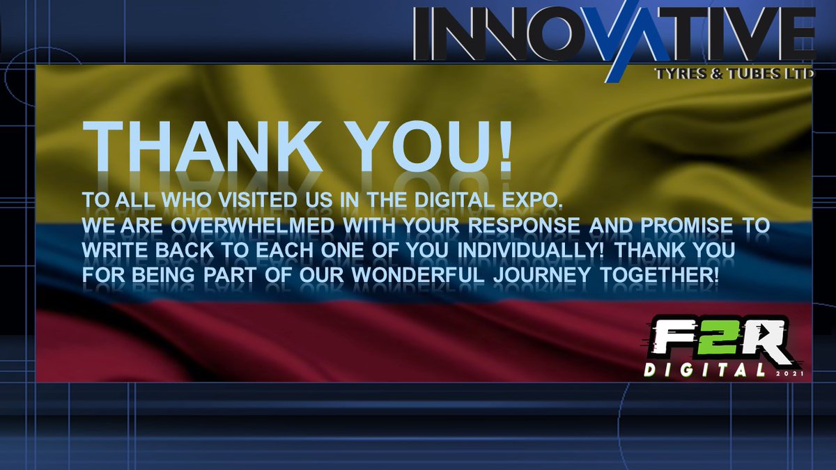 Innovative_tyre's tweet photo. #Thankyou 

 #digital #colombia #sustainability #F2RDigital
#biketyres #biketires #technologies #techworld #f2r #F2RDIGITAL #innovativetyres #tyre #tube #factory #llanta #pneumatico #tubo #butyl #makeinindia #endurance #motorcycletyre #TBB #bicycle #LCV #Mining @feria2ruedas https://t.co/9Xsk1GF9FD