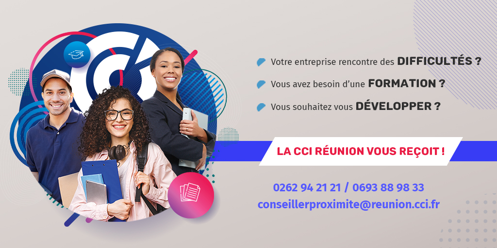 [LA CCI REUNION AU COEUR DE LA RELANCE]📢

👉 Pour toutes vos questions, la CCI Réunion vous reçoit ! ➜ Appelez-nous au 0262 94 21 21

#conseiller #entreprises #conseils #aides #ccireunion
