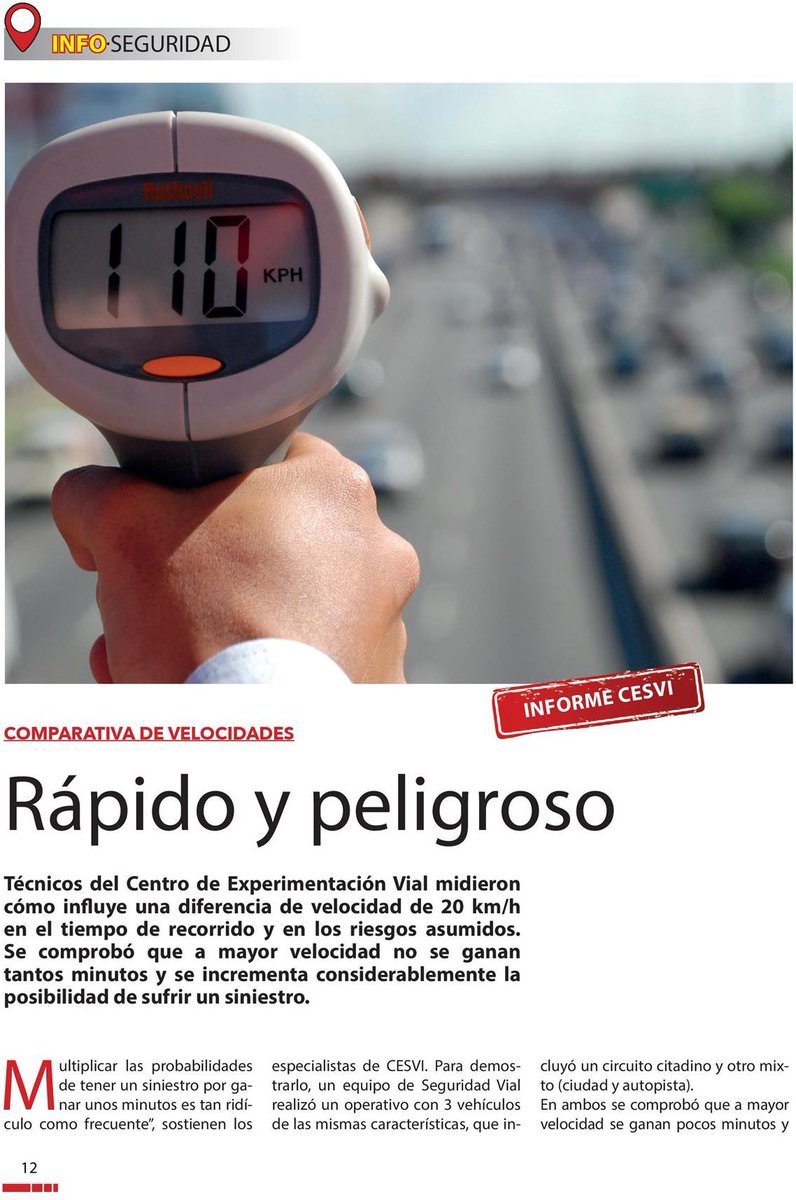 CESVI's tweet photo. Gracias a @InfoAutoAr por publicar nuestro informe sobre velocidades.🛑

¿Sabías qué comprobamos que a mayor #velocidad no se ganan tantos minutos y se incrementa, considerablemente, la probabilidad de sufrir un #siniestro?

Les dejamos aquí el informe 👇

#CESVIEnLosMedios https://t.co/lnyI5AFdOl