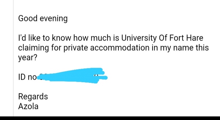 AzolaMtipa's tweet photo. What we are facing as UFH students is beyond compared, we are being deprived what is rightfully ours. 

Imali yethu iyatyiwa eFort Hare and It's not funny anymore, ibuhlungu into esibhekene nayo njengabafundi bomzi ontsundu. 

#Asiyfunii2.2.
#Sifunaimaliyethuiphele https://t.co/7ioQmyZIVK