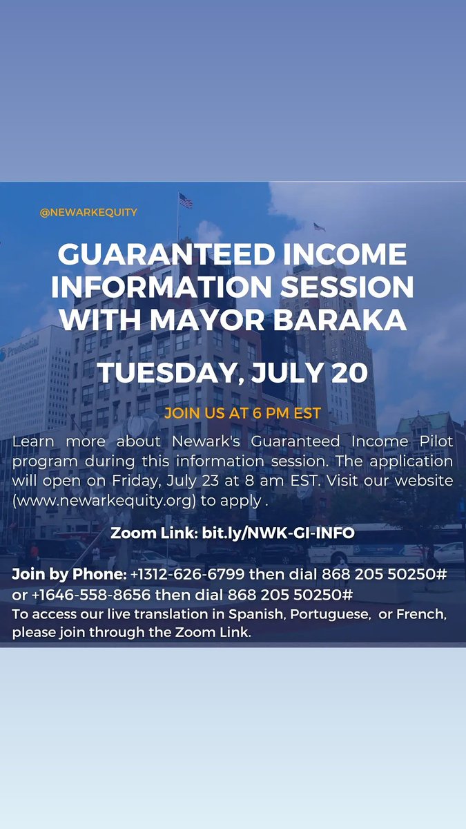 We’ll be hosting our last information session on Tuesday, July 20 at 6 pm ET! We will have translators in Spanish, Portuguese, and French for this session. Can’t make it? Don’t worry! Reach out to our program manager via email at info@newarkequity.org.