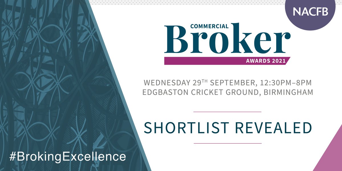 NACFB reveals Commercial Broker Awards 2021 shortlist bit.ly/3wQyRDc

#brokingexcellence #brokers #commercialfinance
