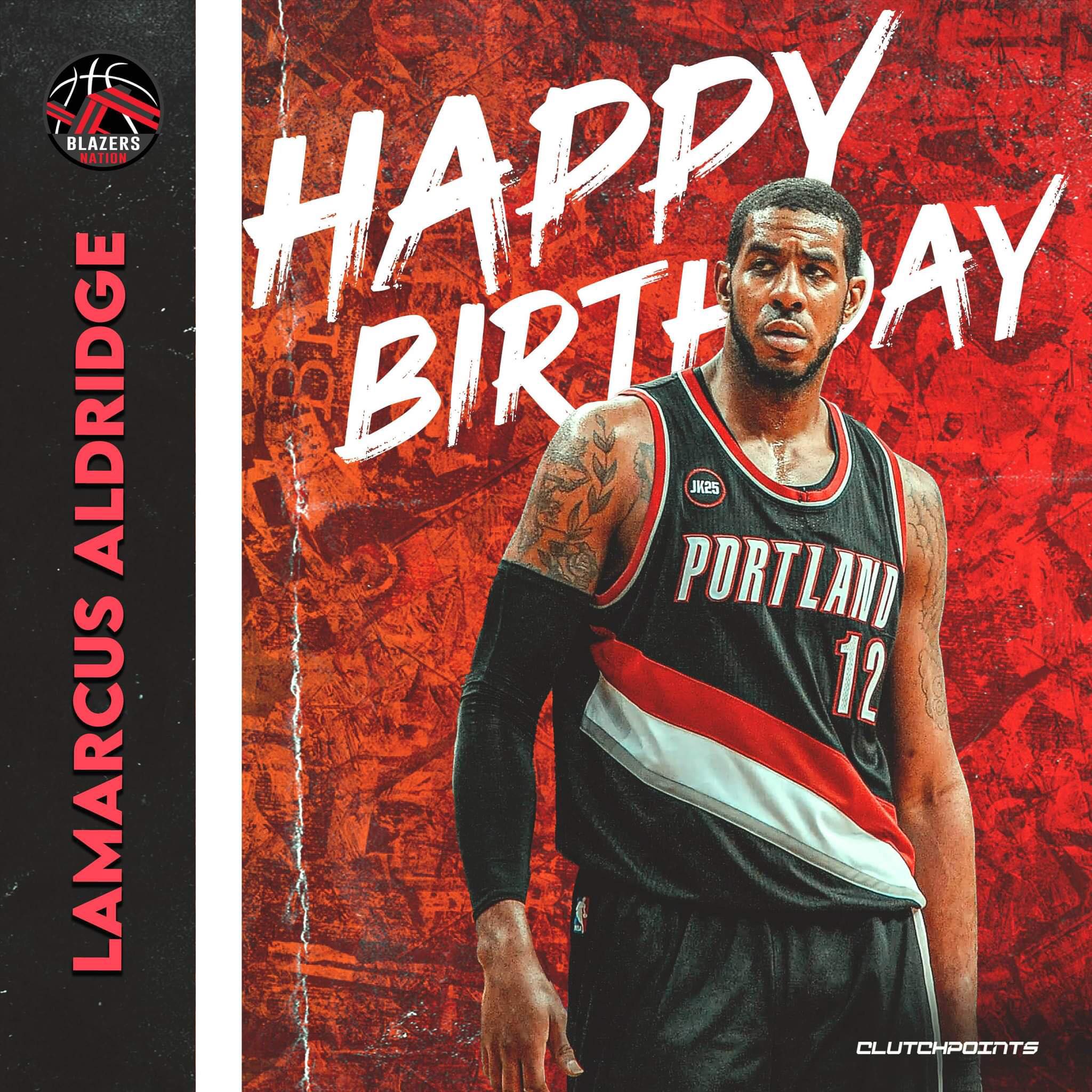 Join Blazers Nation in wishing former 7x All-Star, LaMarcus Aldridge, a happy 36th birthday!  