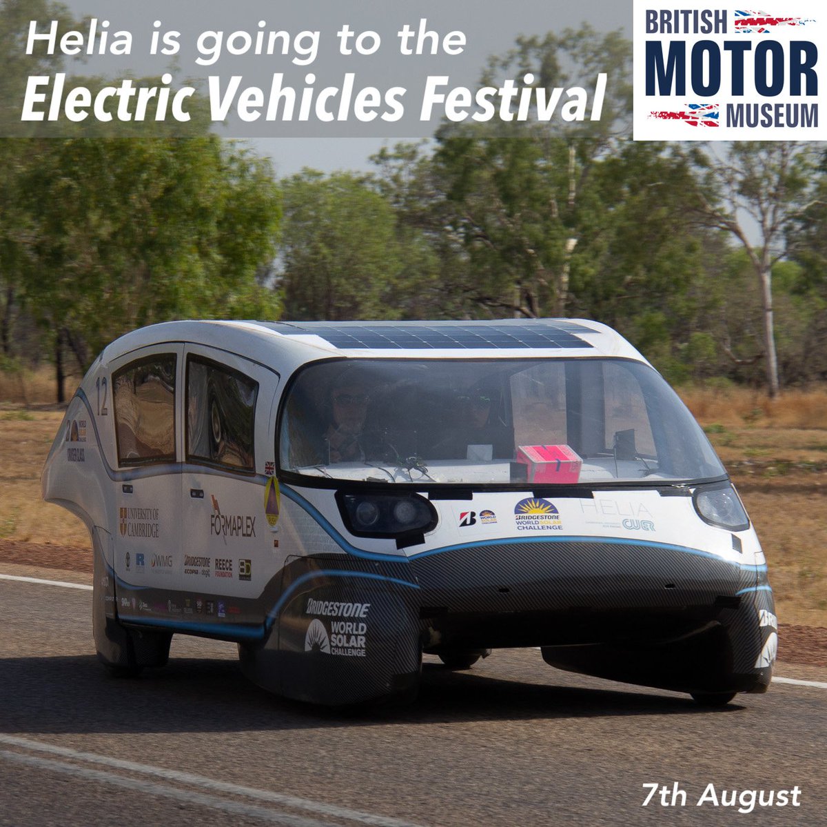 It's finally time to announce our first event planned for this summer! Helia and the CUER Team will be attending the Electric Vehicles Festival on Saturday 7th August at the British Motor Museum in Warwick. 
electricvehiclesfestival.com

#evfestival #summer #solarcar #technology #sun