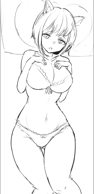 3週間前に描いたラフを進めてますの 