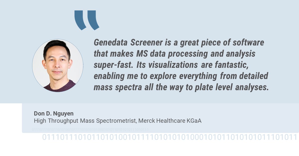 Genedata's tweet photo. Scalable &amp; optimized algorithms for MS-specific analyses deliver excellent performance - our partners 
@MerckHealthcare confirm it. Our application note on what makes #GenedataScreener fit for MS data processing &amp; analysis https://t.co/zXPIsp0DvZ

#DigitalizingBiopharma #MassSpec https://t.co/FLyxnvSXEY