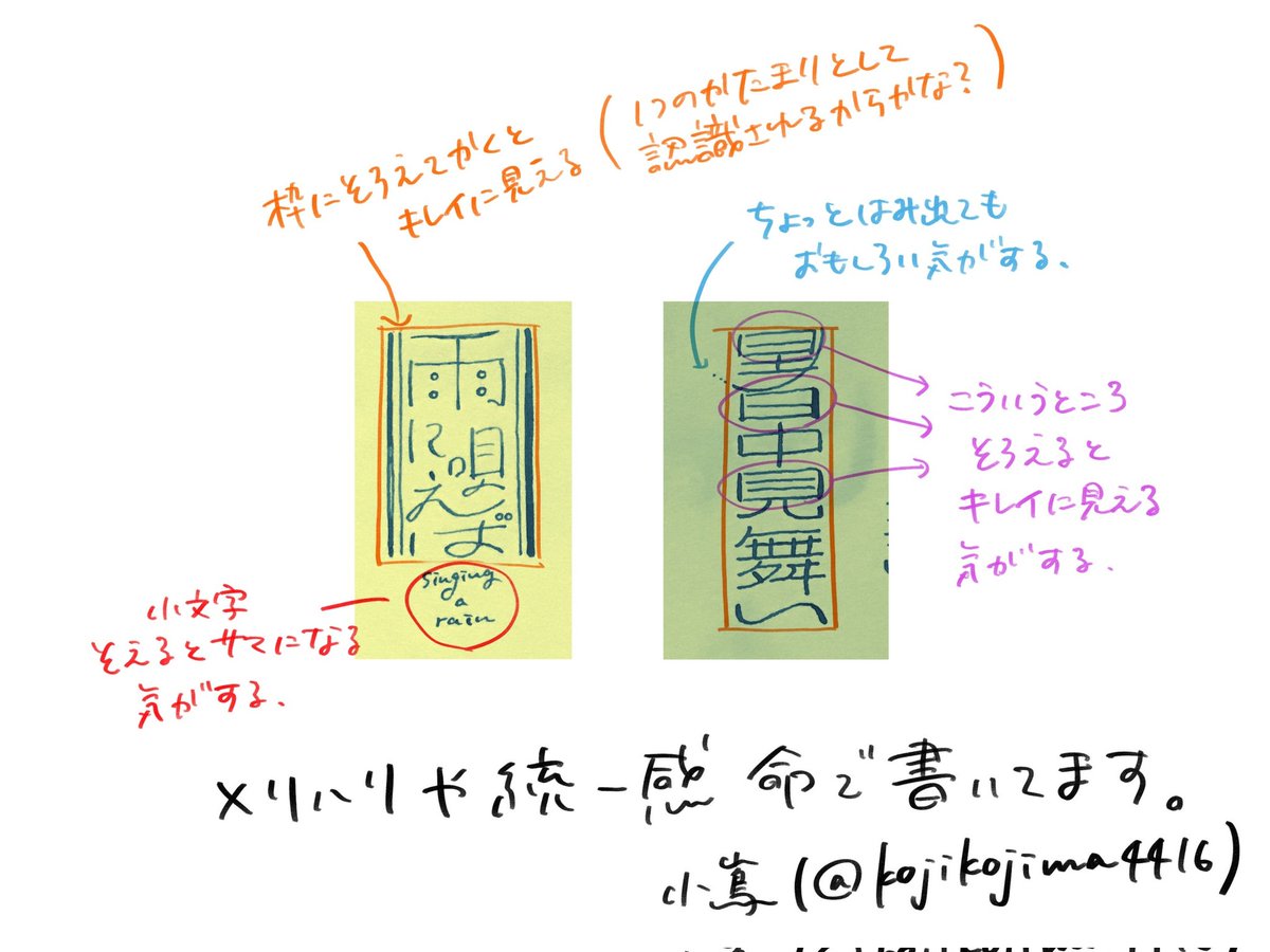 わからん時はとりあえず揃えればなんとかなる気がする…の説明です(作字のお話) 