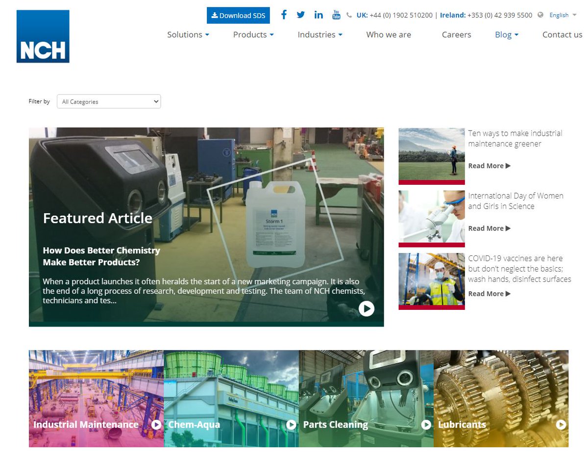 NCH_Europe's tweet photo. We revamped the Blog section of our website earlier in the year – have you explored it yet? From Industrial Maintenance and Lubrication to Water Treatment solutions, there’s a variety of articles with the latest industry insights: https://t.co/Lortbc7IMI #SuccessThroughScience https://t.co/qGdZzqq82k